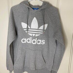 adidas Originals S Trefoil Logo Hoodie Heather Gray Pullover Streetwear